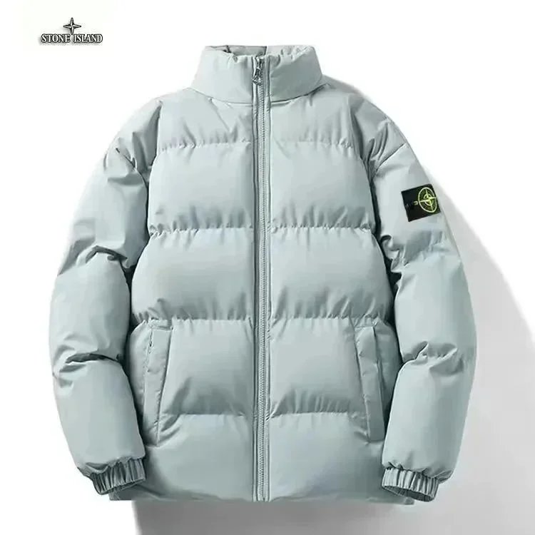 Stone Island Down Jacket Light Gray Outerwear - 1