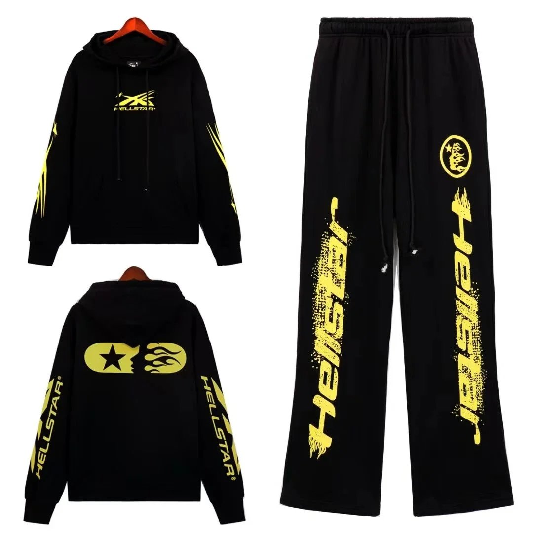 Hellstar Graphic Hoodie and Sweatpants Set Gray - 8