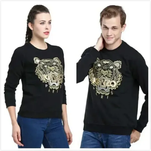 Kenzo Tiger Embroidered Gray Hoodie - 5