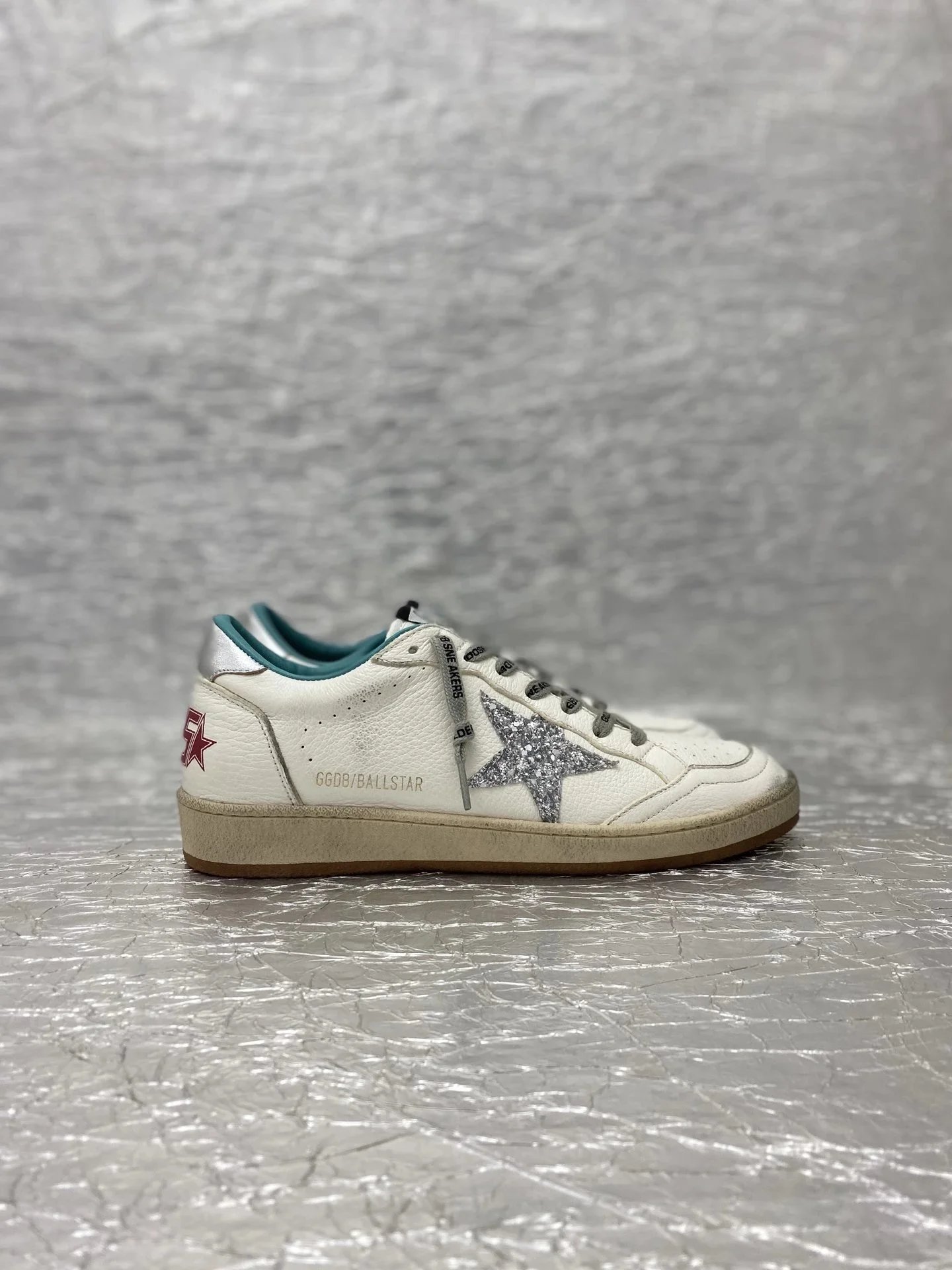 Golden Goose Ballstar White and Red Leather Sneakers - 2