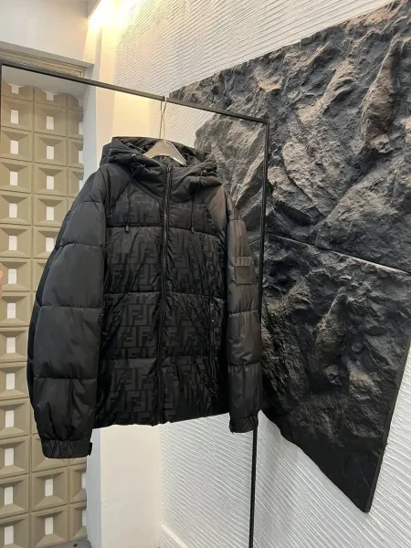 Fendi FF Monogram Down Jacket Black - 1