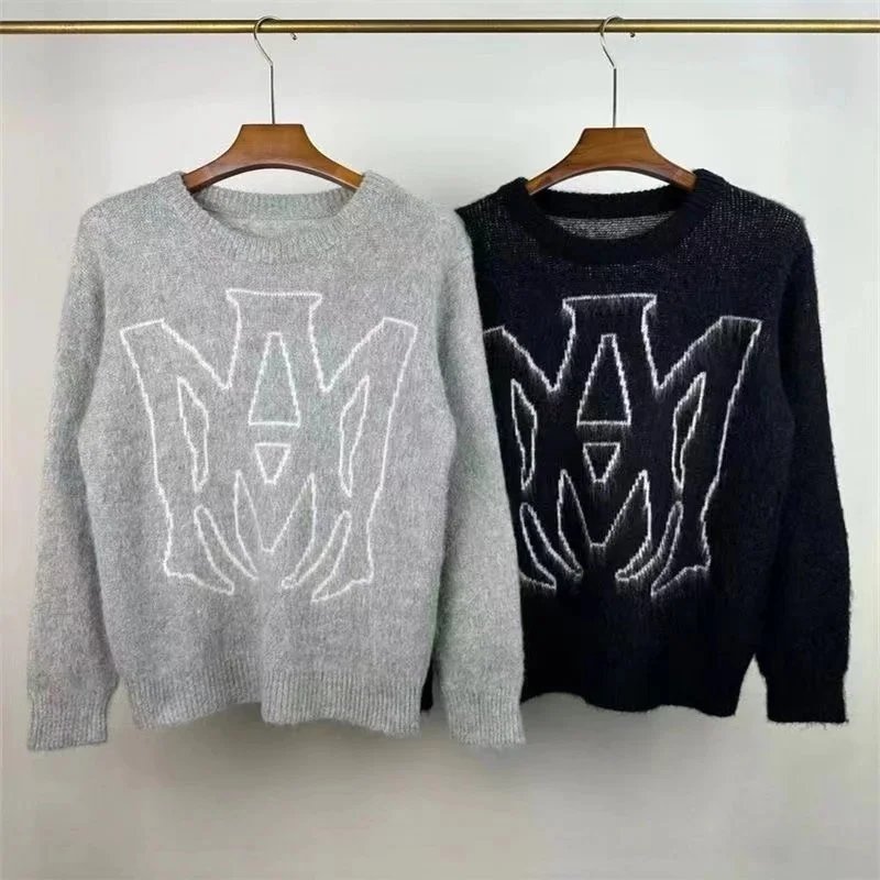 Amiri Embroidered Logo Knit Sweater Navy - 9
