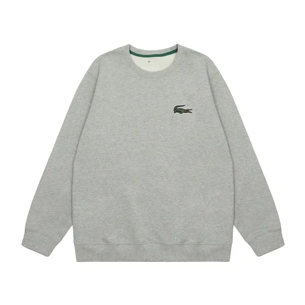 Lacoste Classic Crocodile Embroidered Gray Sweatshirt - 1