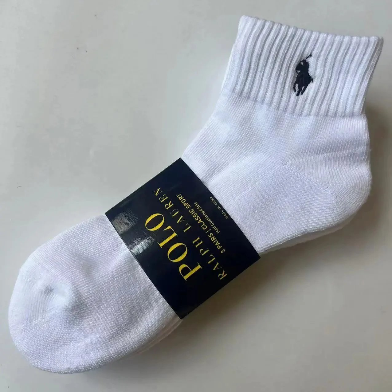 Ralph Lauren Classic Sport Half-Cushioned Sole White Socks - 7