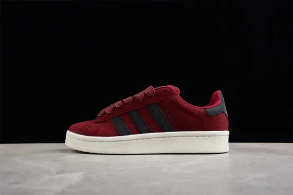 Adidas Originals Campus Burgundy Suede Sneakers - 1