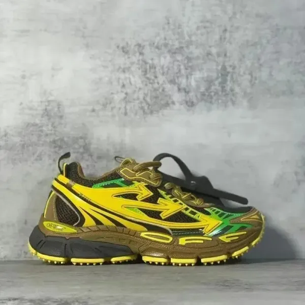 Off-White x Asics Gel-Kayano 14 Yellow Green Multicolor Sneakers - 1