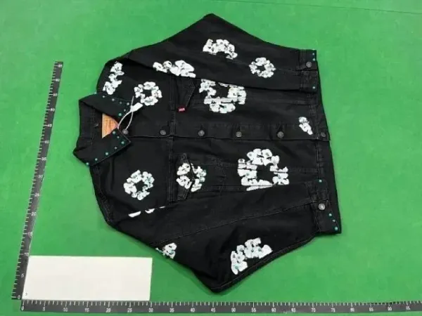 Dior Oblique Floral Print Denim Jacket Navy Blue - 6