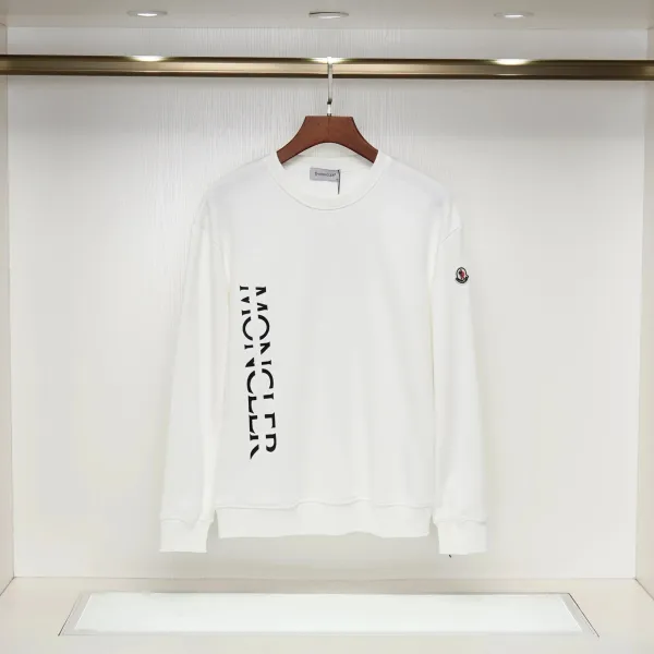 Moncler Vertical Logo White Hoodie - 1