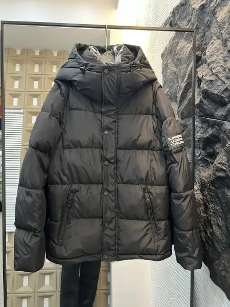 Burberry Logo Patch Down Jacket Black - 1