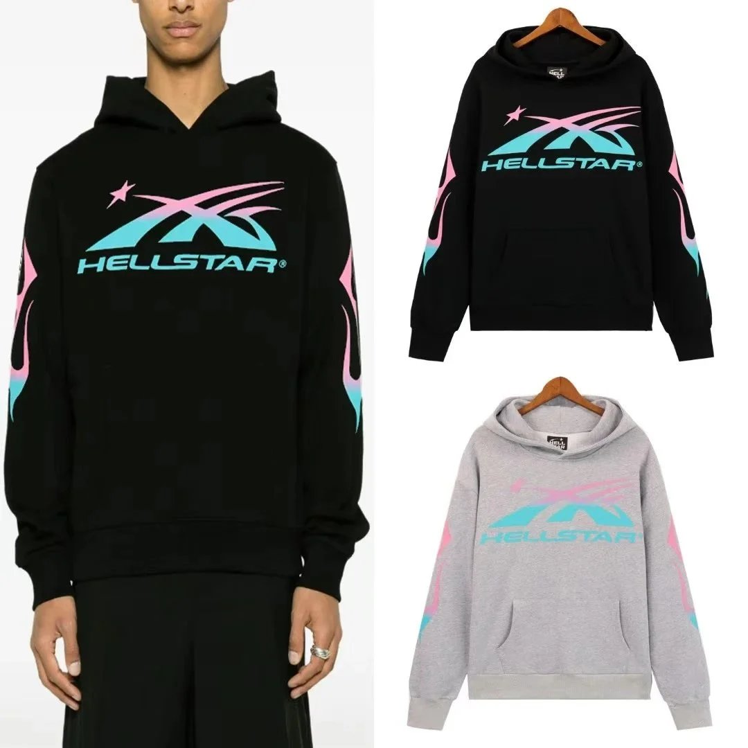 Hellstar Graphic Hoodie and Sweatpants Set Gray - 6