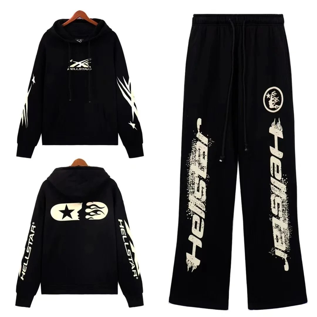 Hellstar Graphic Hoodie and Sweatpants Set Gray - 9