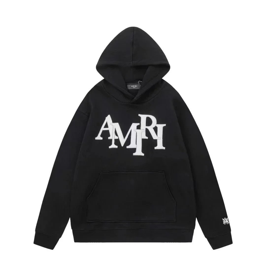 Amiri Logo Embroidered Beige Hoodie - 6