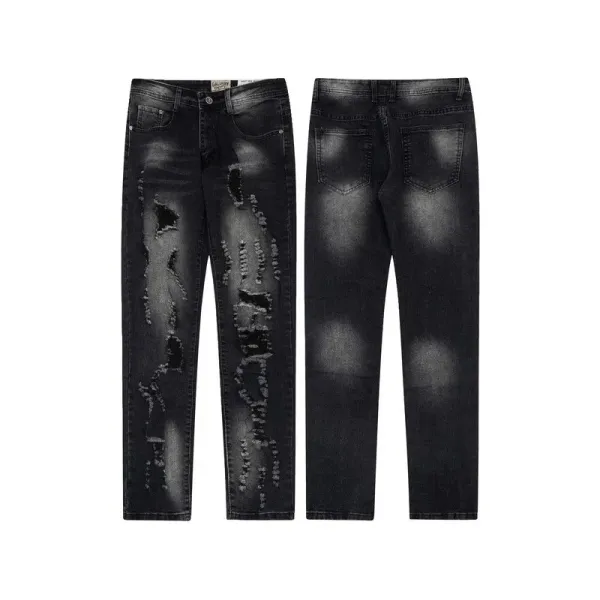 GALLERY DEPT. Deconstructed Denim Jeans - Black, Dark Wash, Light Wash, Patchwork, Bleach, Spray Paint, Frayed Hem - 26
