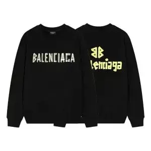 Balenciaga Logo Print Black Hoodie - 1