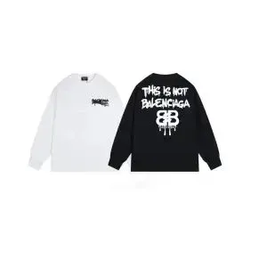 Balenciaga This Is Not Balenciaga Long-Sleeve T-Shirt Black and White - 1