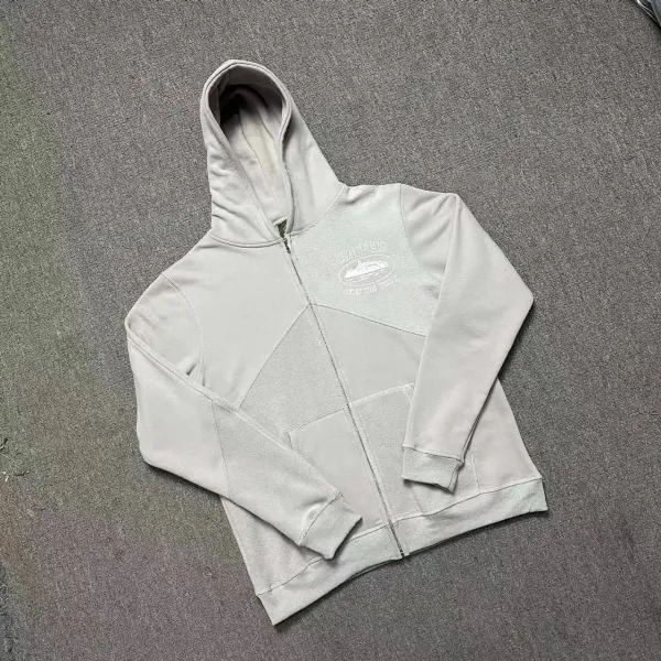 Comme des Garçons Play x Converse Hoodie Light Gray Zip-Up Hoodie - 1