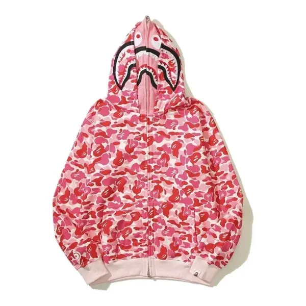 A Bathing Ape Shark Hoodie Pink Camo Hoodie - 1