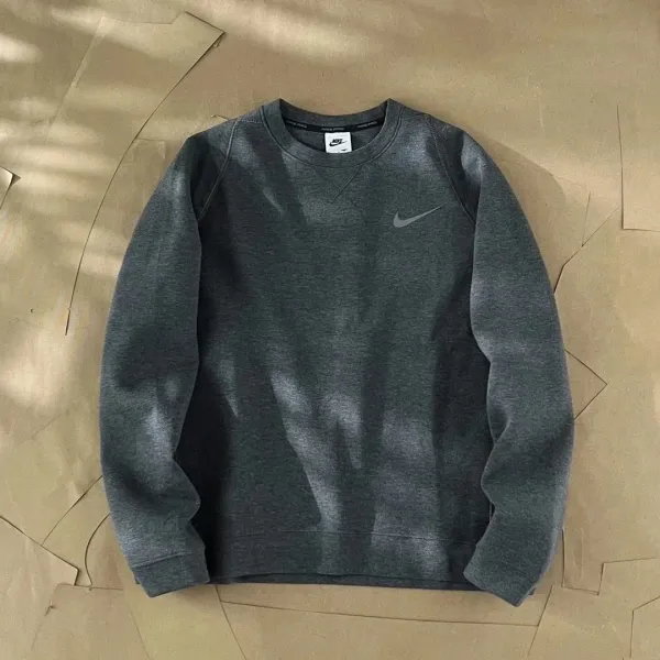 Nike Sportswear Club Fleece Crewneck Gray Sweatshirt - 1