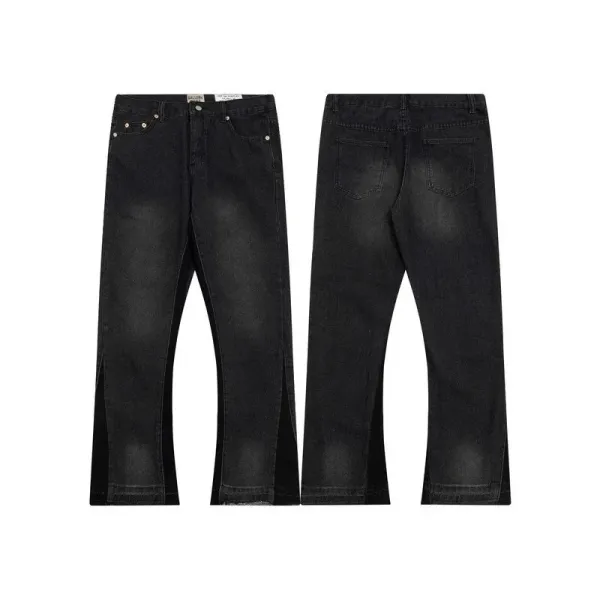 GALLERY DEPT. Deconstructed Denim Jeans - Black, Dark Wash, Light Wash, Patchwork, Bleach, Spray Paint, Frayed Hem - 7