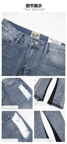 GALLERY DEPT. Deconstructed Denim Jeans - Black, Dark Wash, Light Wash, Patchwork, Bleach, Spray Paint, Frayed Hem - 21