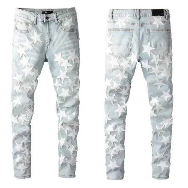 Asos Star-Embellished Light Wash Skinny Jeans - 1