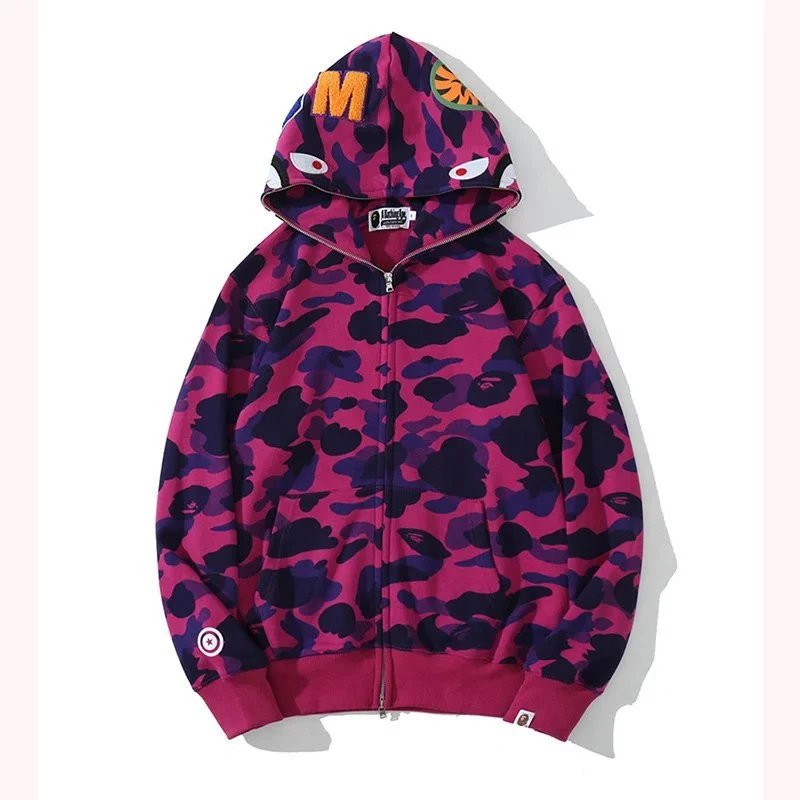 A Bathing Ape Shark Camo Full-Zip Hoodie - 6