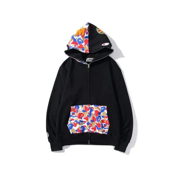 A Bathing Ape Shark Camo Full-Zip Hoodie - 11