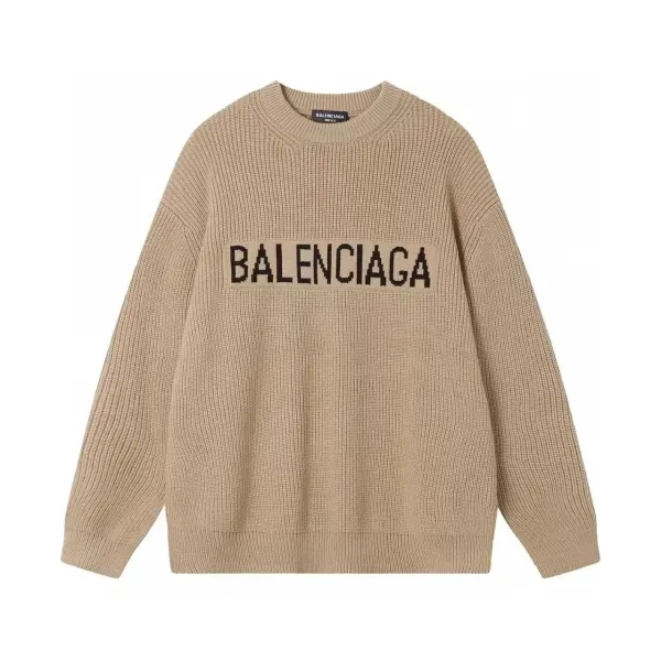 Balenciaga Logo Knit Sweater Beige - 1