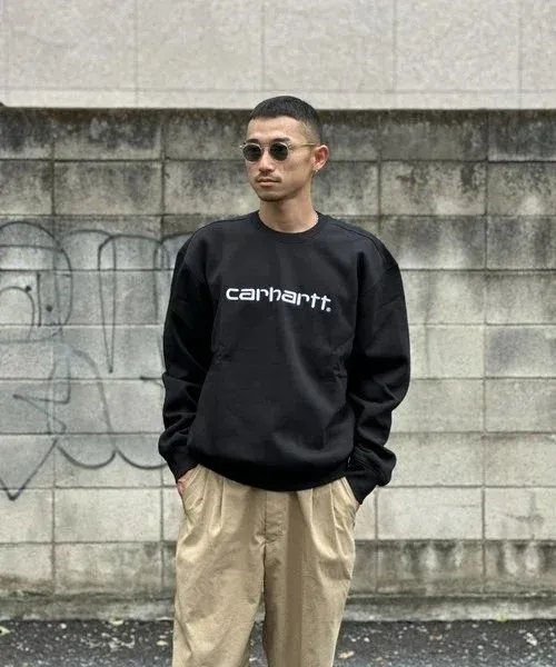 Carhartt WIP Script Logo Crewneck Sweatshirt White - 9