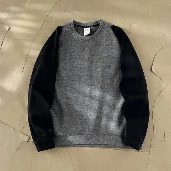 Nike Pro Raglan Sleeve Crewneck Sweatshirt Gray/Black - 1