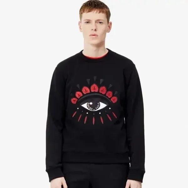 Kenzo Tiger Embroidered Gray Hoodie - 7