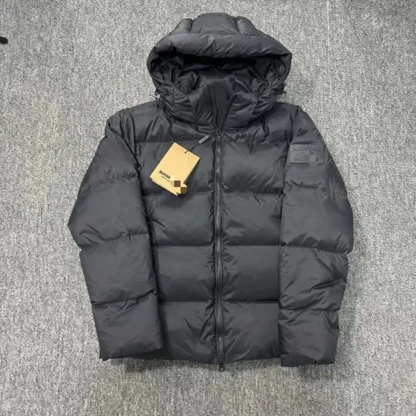 Burberry Down Jacket Black Puffer with Hood - 1