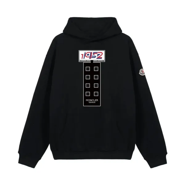 Moncler Genius 1952 Building Graphic Hoodie Black - 1