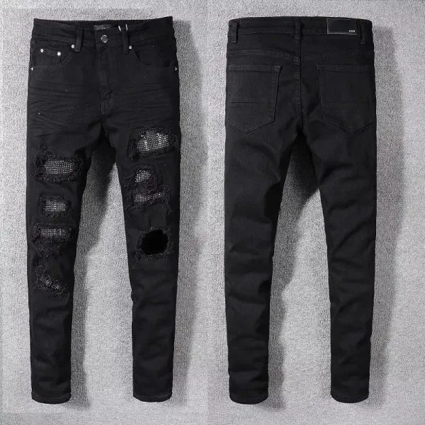Amiri Distressed Black Slim Fit Jeans - 1