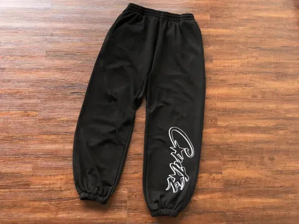 C2H2 Script Logo Black Sweatpants - 1