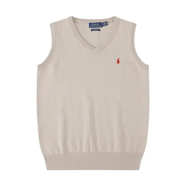 Polo Ralph Lauren Classic V-Neck Sweater Vest Beige - 1