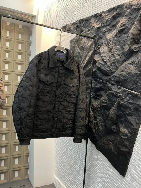 Louis Vuitton Monogram Quilted Trucker Jacket Black Outerwear - 1