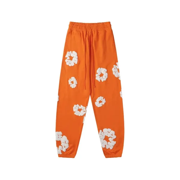 Off-White Floral Appliqué Orange Sweatpants - 1