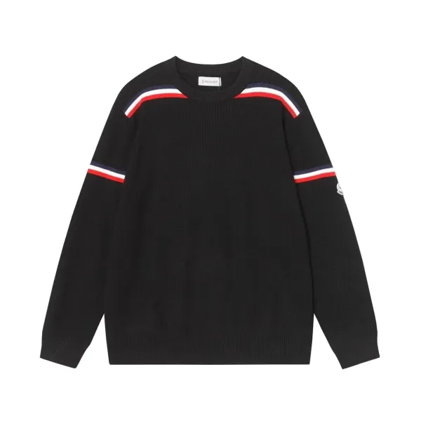 Moncler Striped Knit Sweater Black - 1