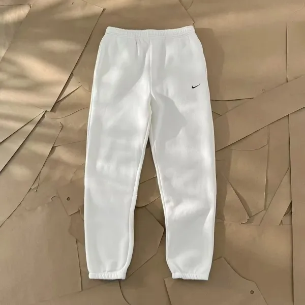 Nike Classic Fleece Joggers White Sweatpants - 1