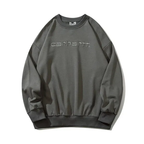 Carhartt WIP Script Logo Crewneck Gray Hoodie - 1
