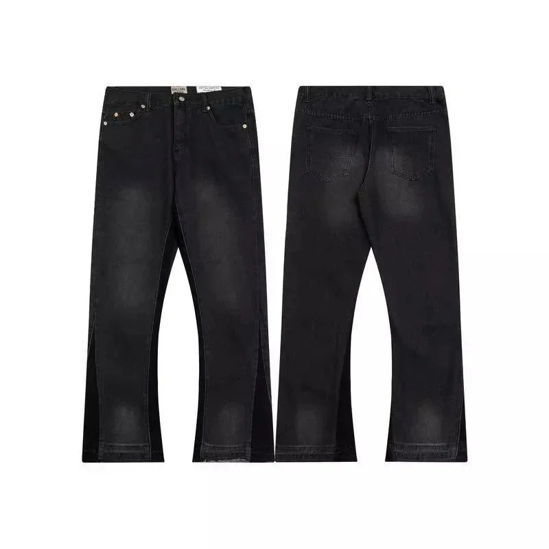 Distressed Ripped Denim Jeans with Paint Splatter Detail Blue Jeans - 3