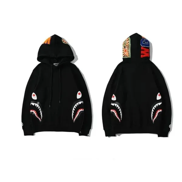 A Bathing Ape Shark Hoodie Black - 1