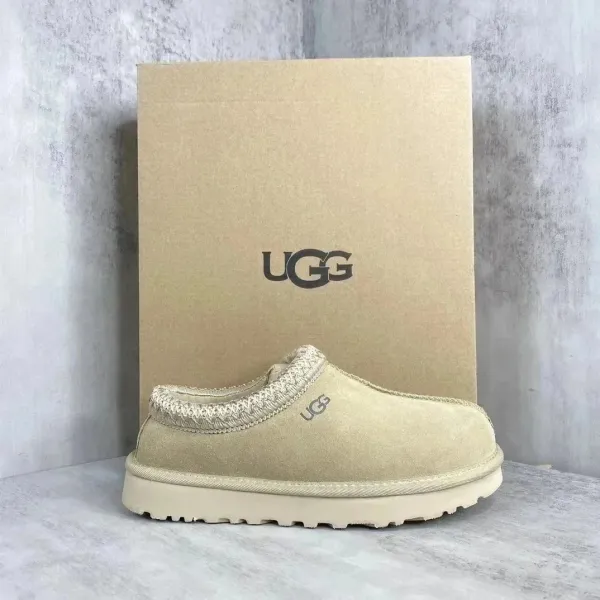 UGG Tasman Beige Suede Slippers - 1