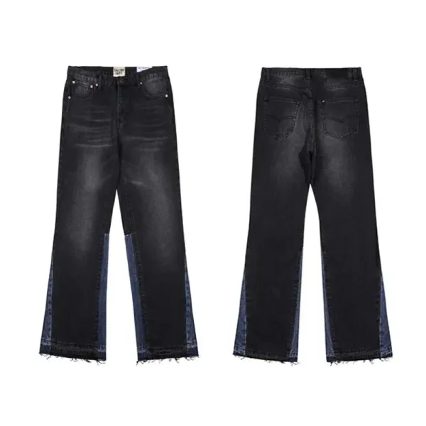 GALLERY DEPT. Deconstructed Denim Jeans - Black, Dark Wash, Light Wash, Patchwork, Bleach, Spray Paint, Frayed Hem - 16