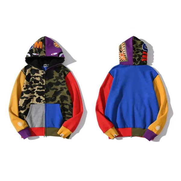 A Bathing Ape ABC Camo Colorblock Full-Zip Hoodie - 1