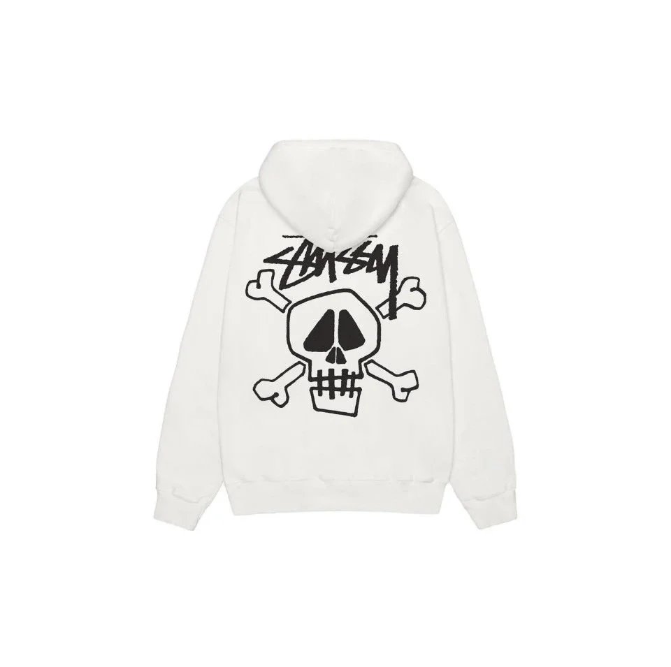Stussy Skull & Crossbones Hoodie White - 1