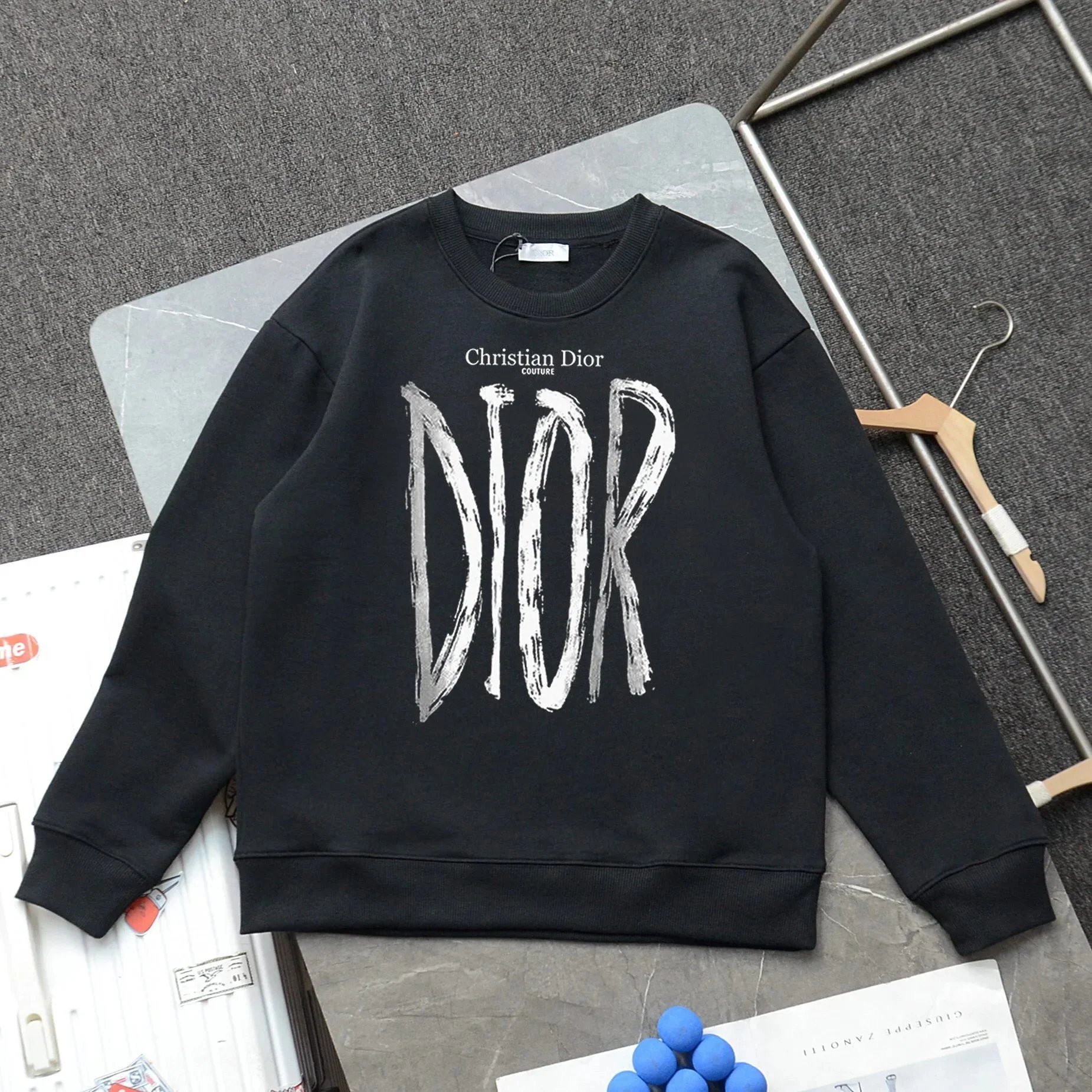 Dior Dragon Embroidered Black Hoodie - 10