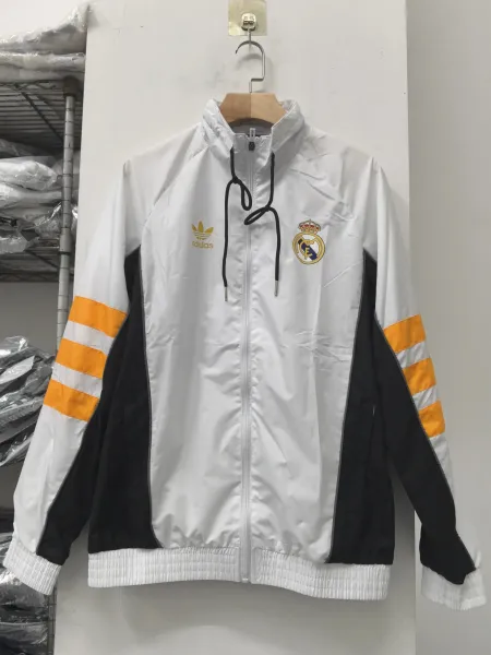 Adidas Originals x Real Madrid Windbreaker Jacket White/Black/Orange - 1