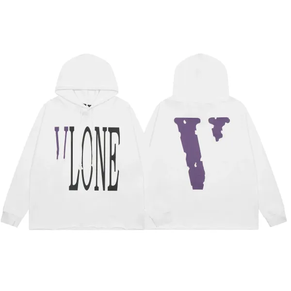 Vlone Classic VLONE Logo Hoodie Black White Beige Gray - 12